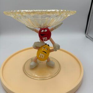 M&M's Character Candy Dish Collector Series Vintage Red Yellow Lucite AcrylicGUC